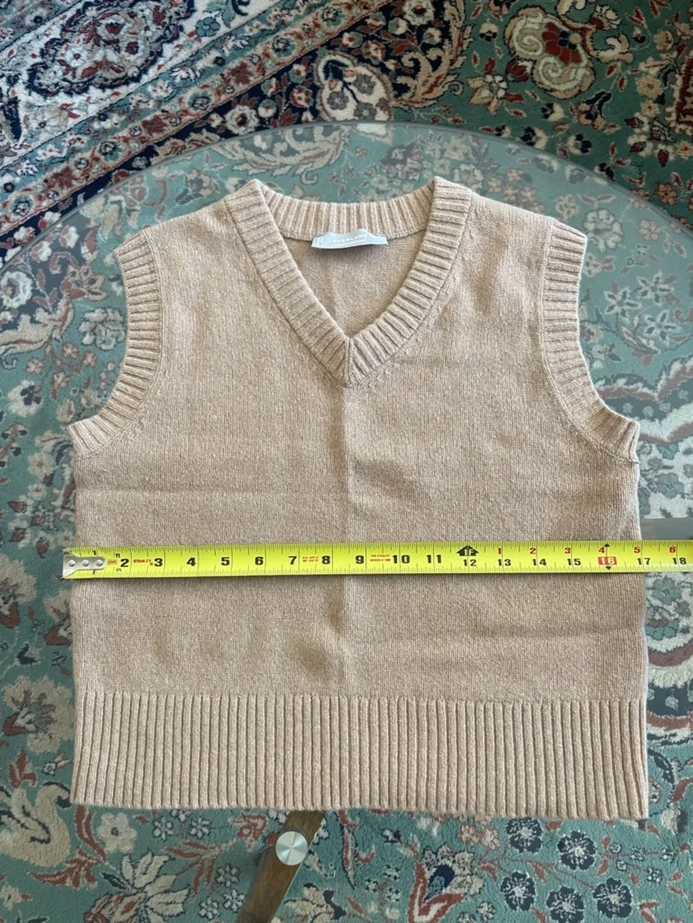Everlane Woman’s V-Neck Sweater Vest in Beige - Picture 3 of 6